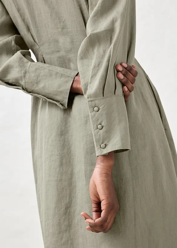 Skjortekjole i lin, bonprix