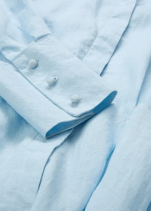 Skjortekjole i lin, bonprix