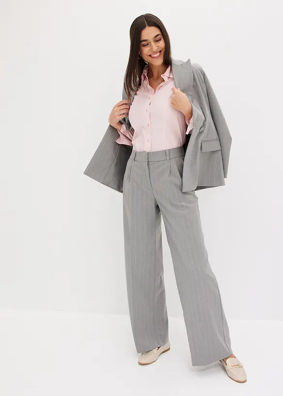 Vid bukse med n&aring;lestripe-m&oslash;nster, bonprix