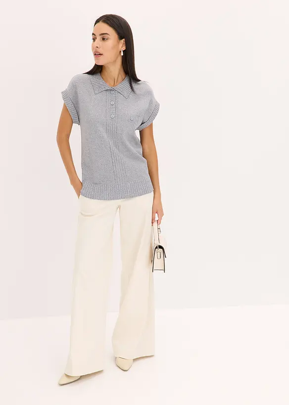 Genser med bomull og krage, bonprix