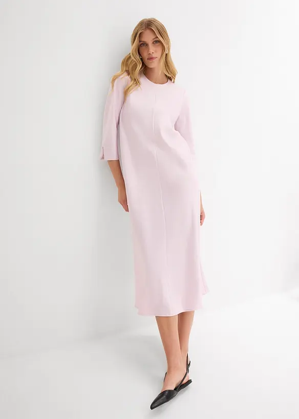 Midikjole i glinsende sateng, bonprix