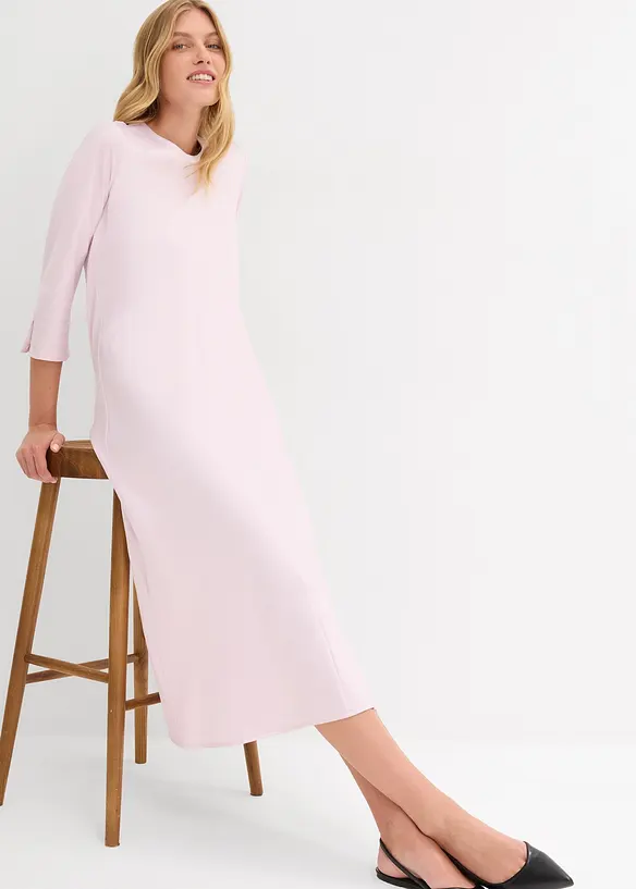 Midikjole i glinsende sateng, bonprix