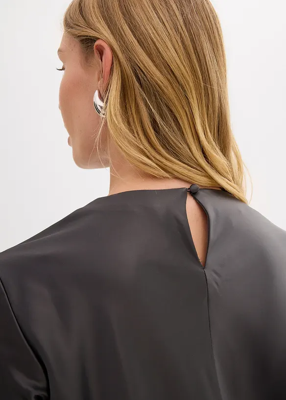 Midikjole i glinsende sateng, bonprix