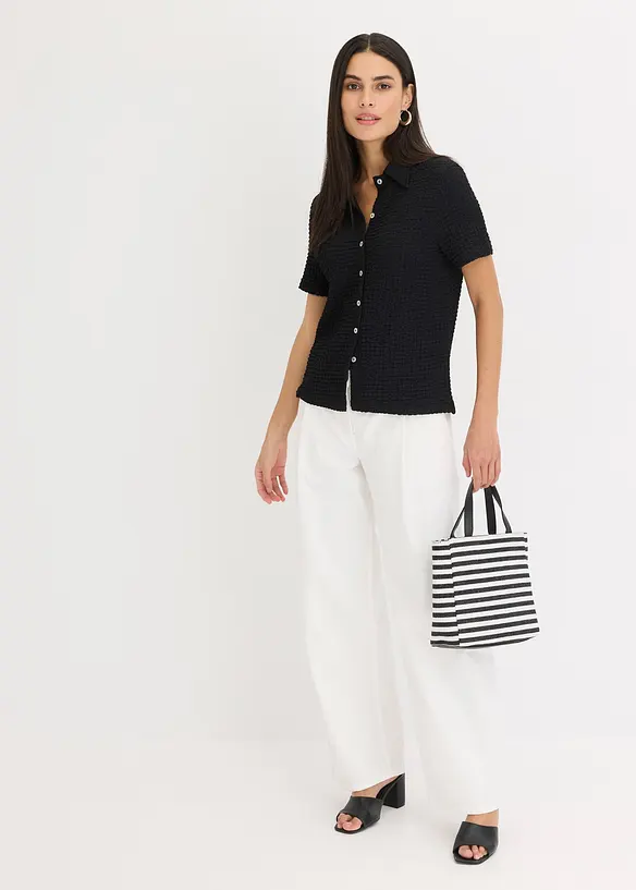 Trikotbluse med struktur, bonprix