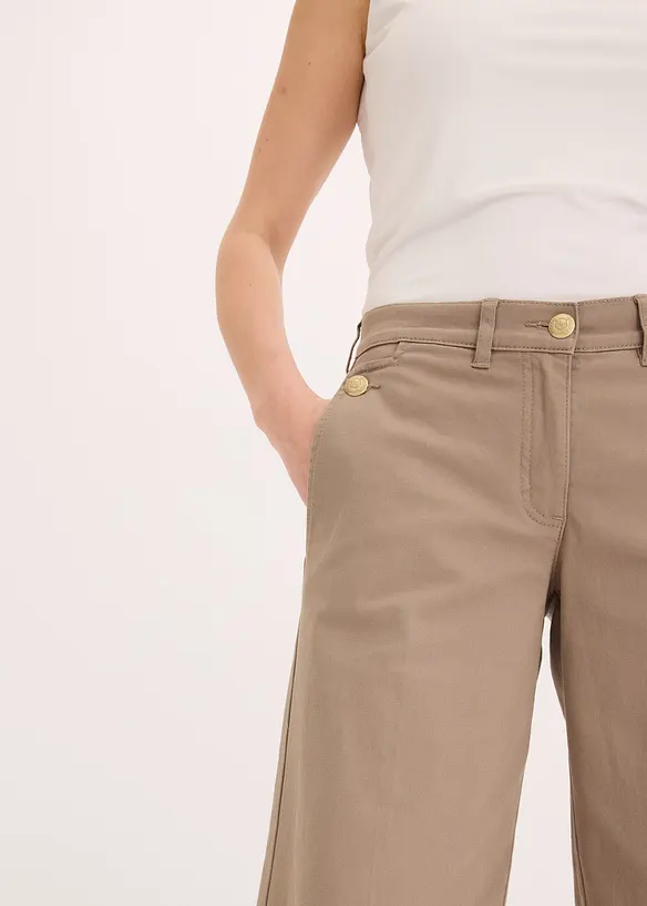 Wide Leg-bukse med stretch, bonprix