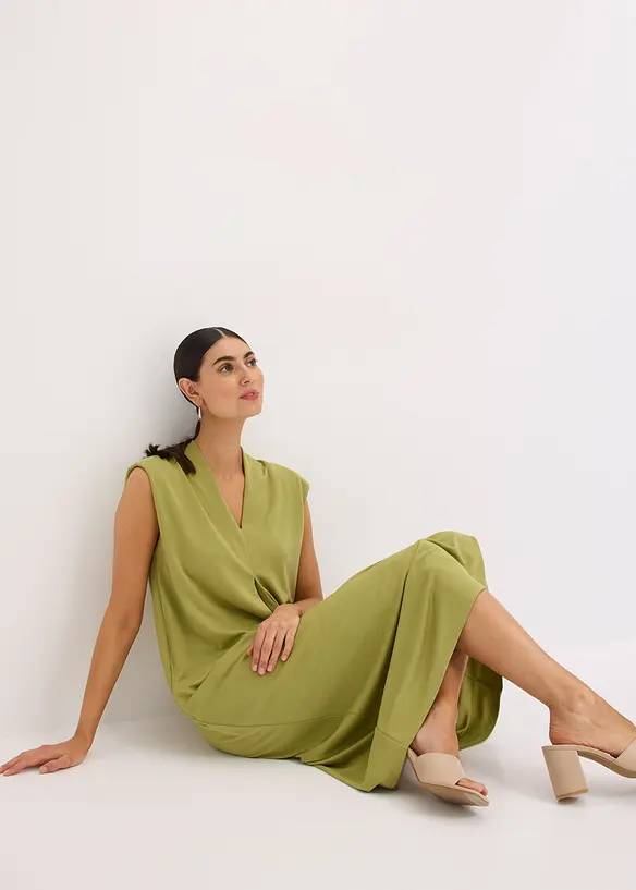 Jerseykjole i viskose-pik&eacute; med skulderputer, bonprix