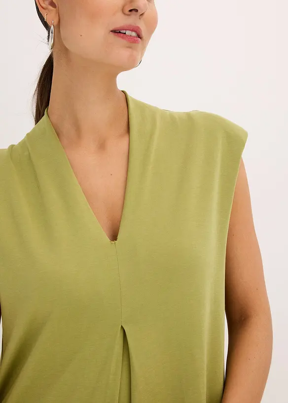 Jerseykjole i viskose-pik&eacute; med skulderputer, bonprix