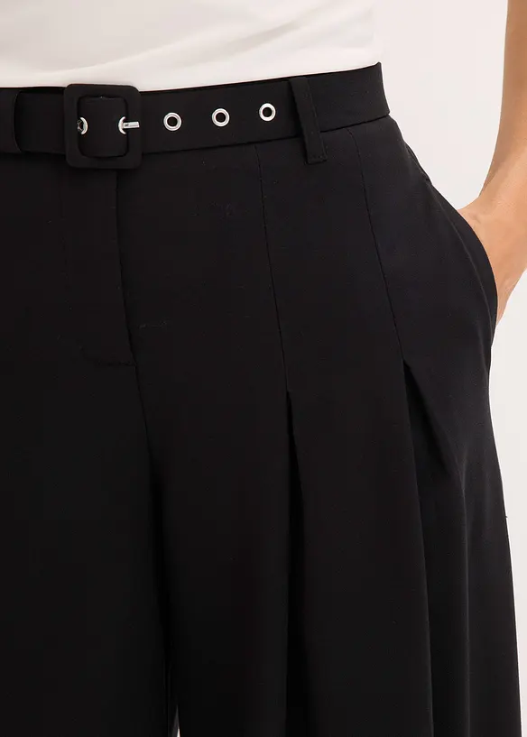 Bukse med legg og belte (2-delt sett), bonprix