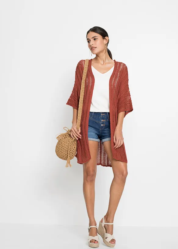 Ermel&oslash;s topp i 100% &oslash;kologisk bomull, bonprix