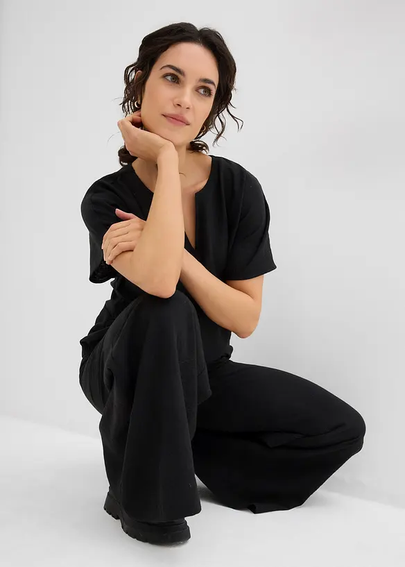 Oversized bluse med elastisk nederkant, bonprix