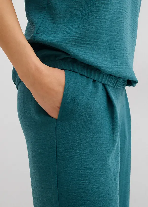 Oversized bluse med elastisk nederkant, bonprix