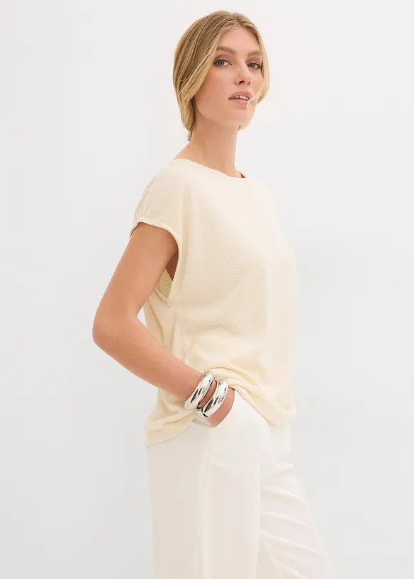 Oversized topp i strikket look, bonprix