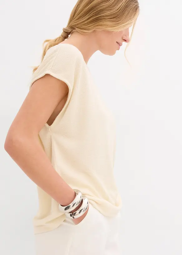 Oversized topp i strikket look, bonprix