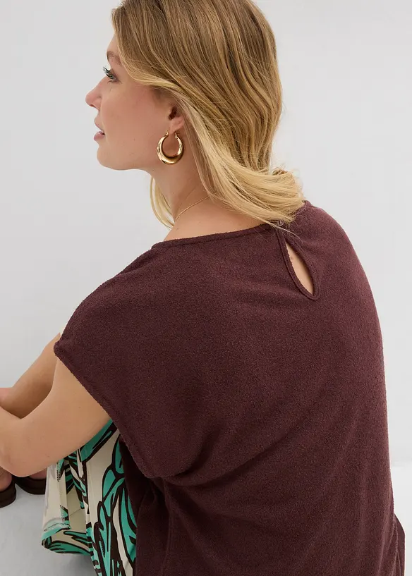 Oversized topp i strikket look, bonprix