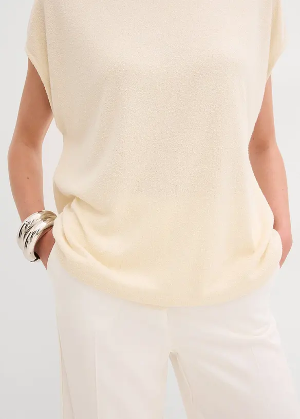 Oversized topp i strikket look, bonprix