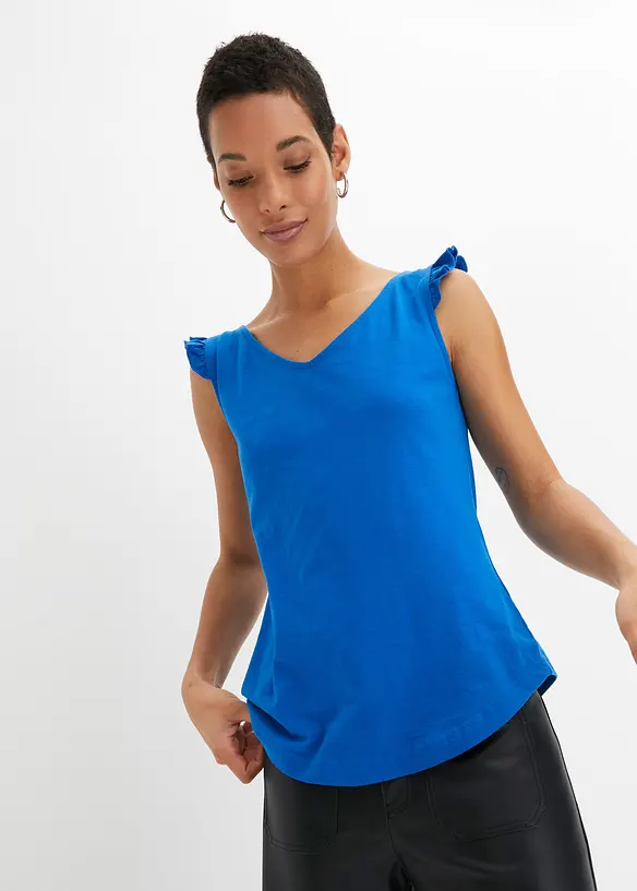 Ermel&oslash;s topp i 100% &oslash;kologisk bomull, bonprix