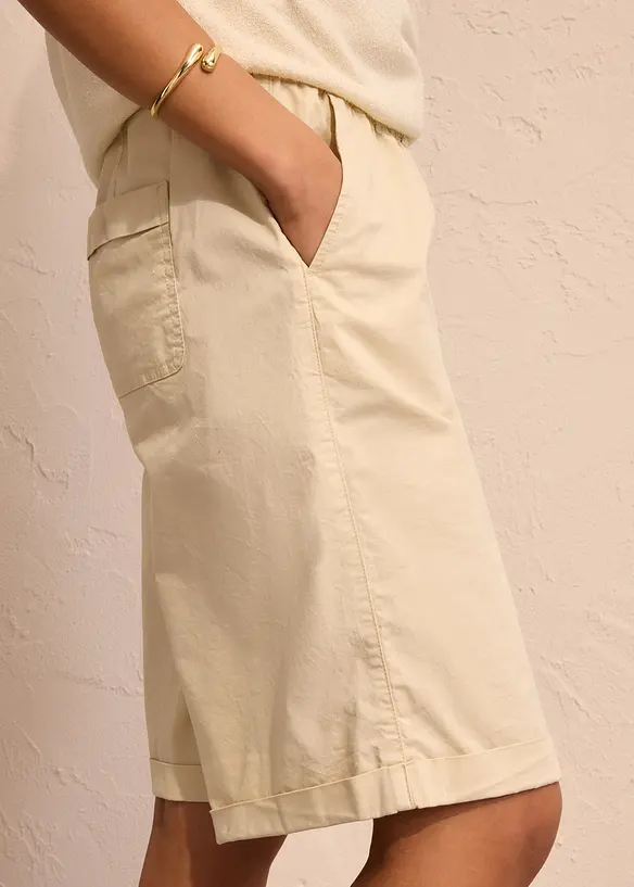 Bermudashorts i papertouch-materiale med bomull, bonprix