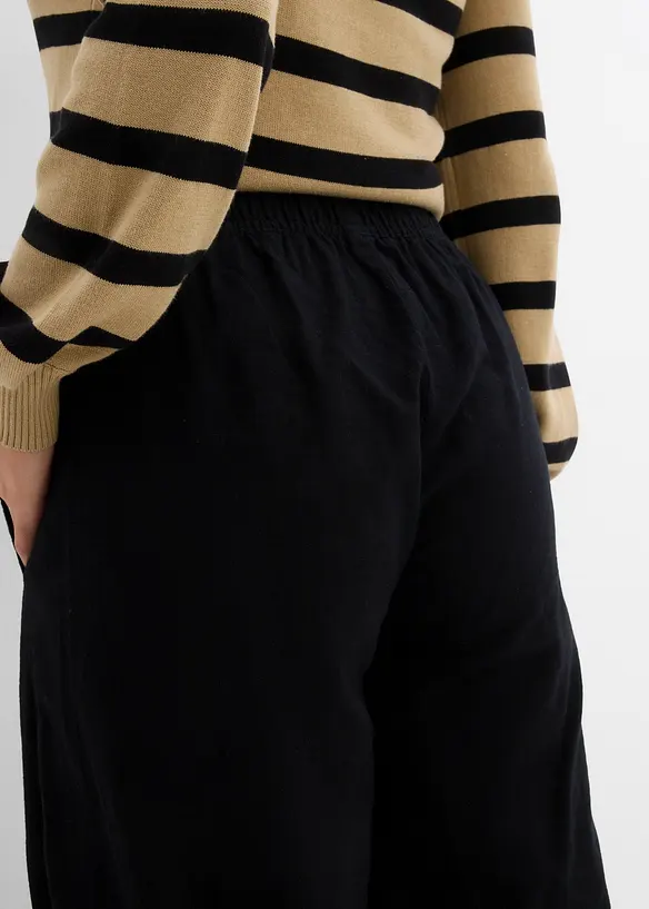 Bukse i 100% bomull med vide ben, bonprix