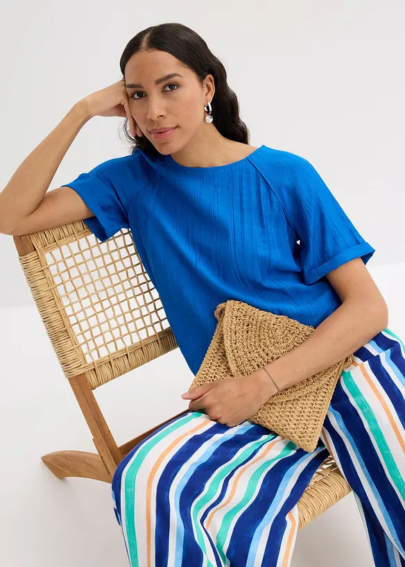 Kortermet bluse i myk viskosemiks, bonprix