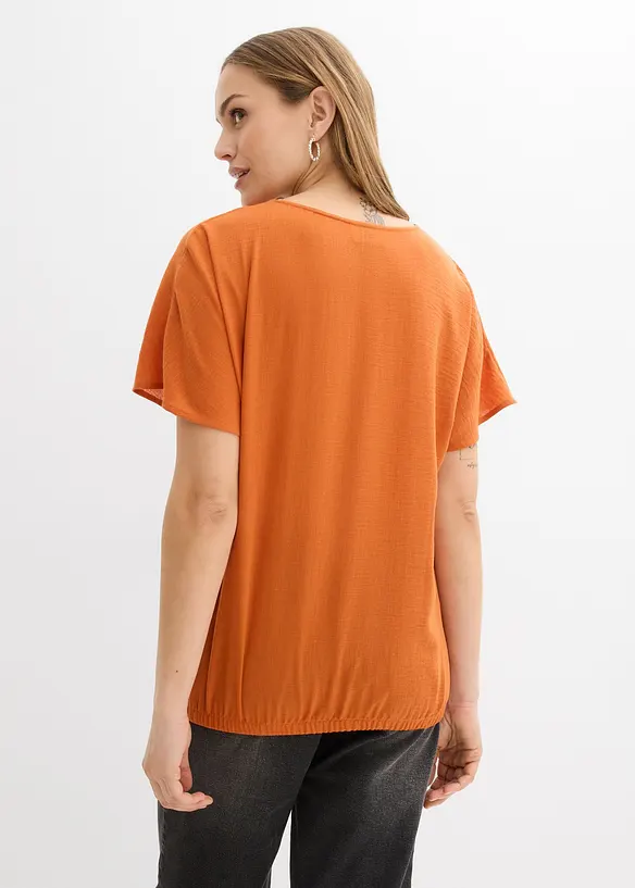 Oversized bluse med elastisk nederkant, bonprix