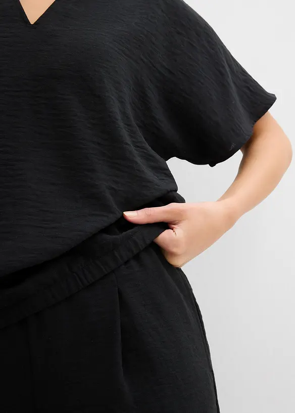 Oversized bluse med elastisk nederkant, bonprix