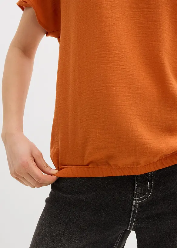 Oversized bluse med elastisk nederkant, bonprix