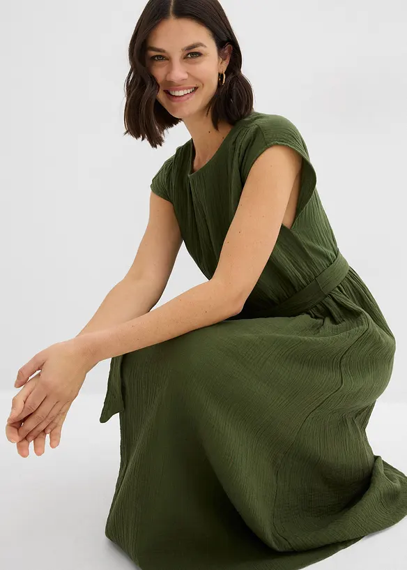 Midikjole i 100% bomull, bonprix