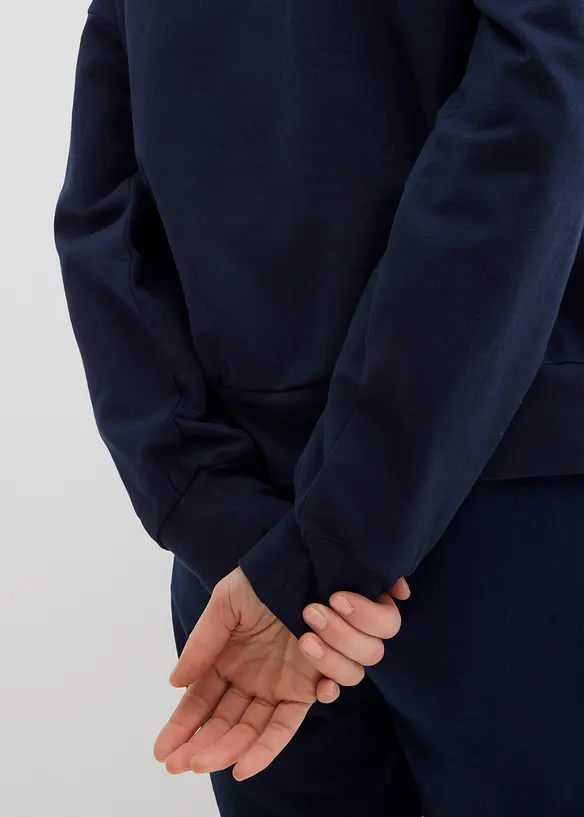 Oversized sweatshirt med broderi, bonprix