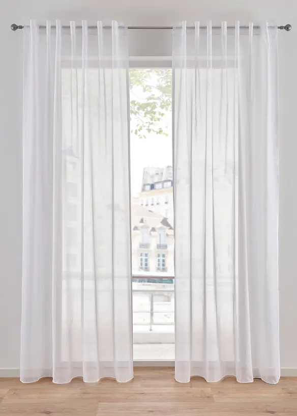 Gardin i lett voile med skjulte hemper (1-pack), bonprix