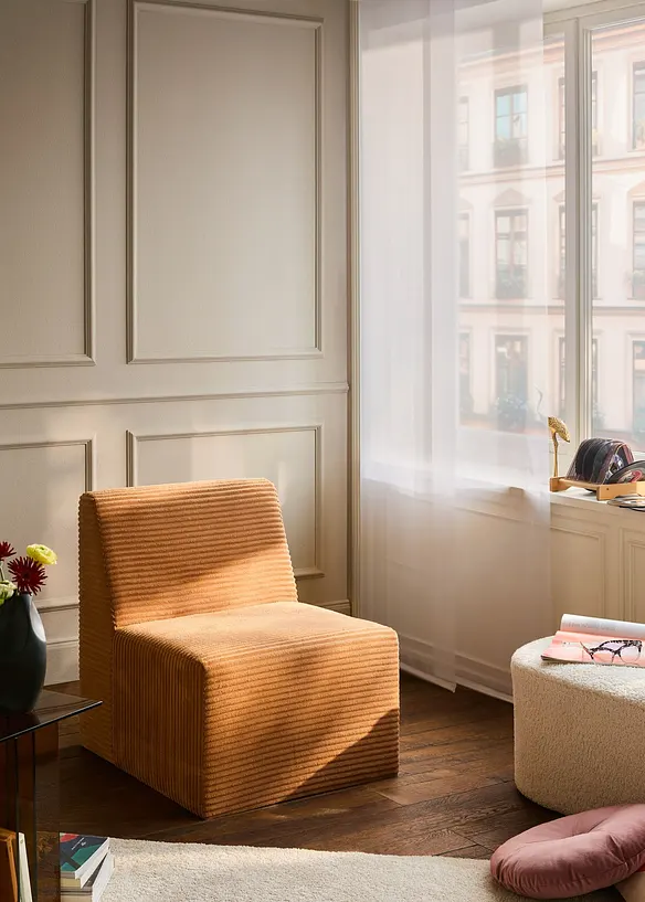 Ensfarget panelgardin i lett voile (1-pack), bonprix