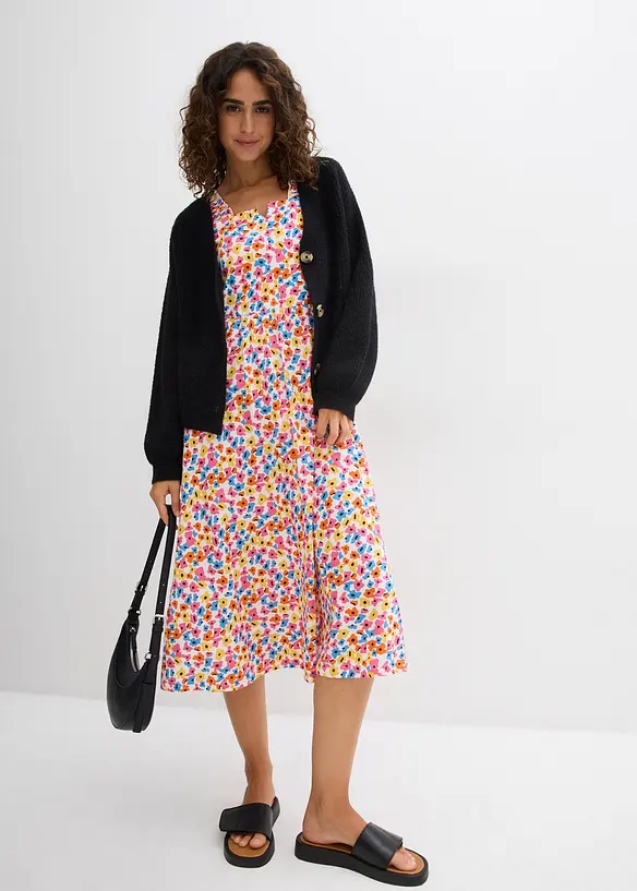 Trikotkjole i bomull med viskose, bonprix