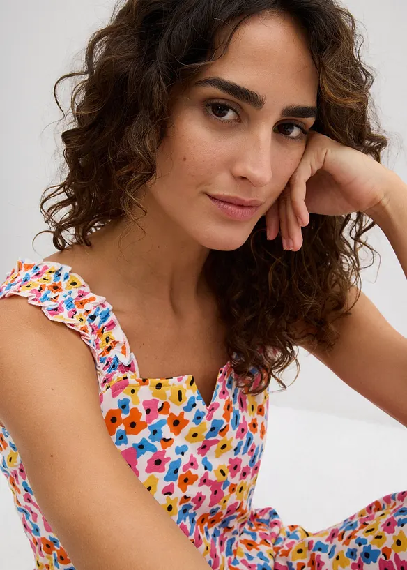 Trikotkjole i bomull med viskose, bonprix