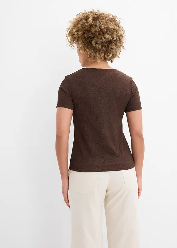 Topp i strukturmateriale med knappestolpe, bonprix