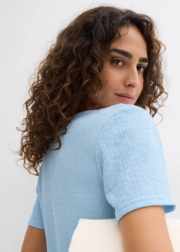 Topp i strukturmateriale med knappestolpe, bonprix