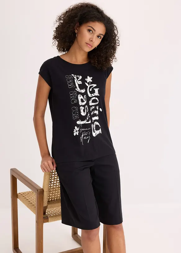 Lang topp i 100% &oslash;kologisk bomull, bonprix