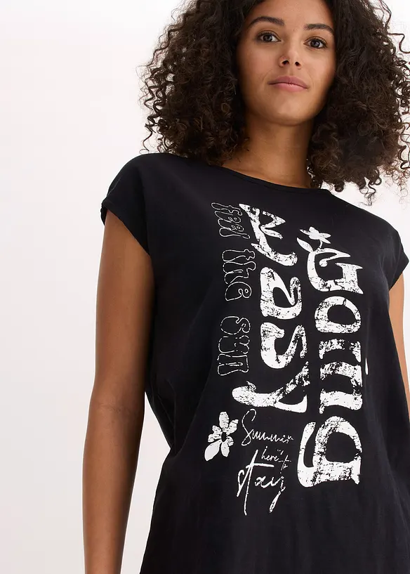 Lang topp i 100% &oslash;kologisk bomull, bonprix