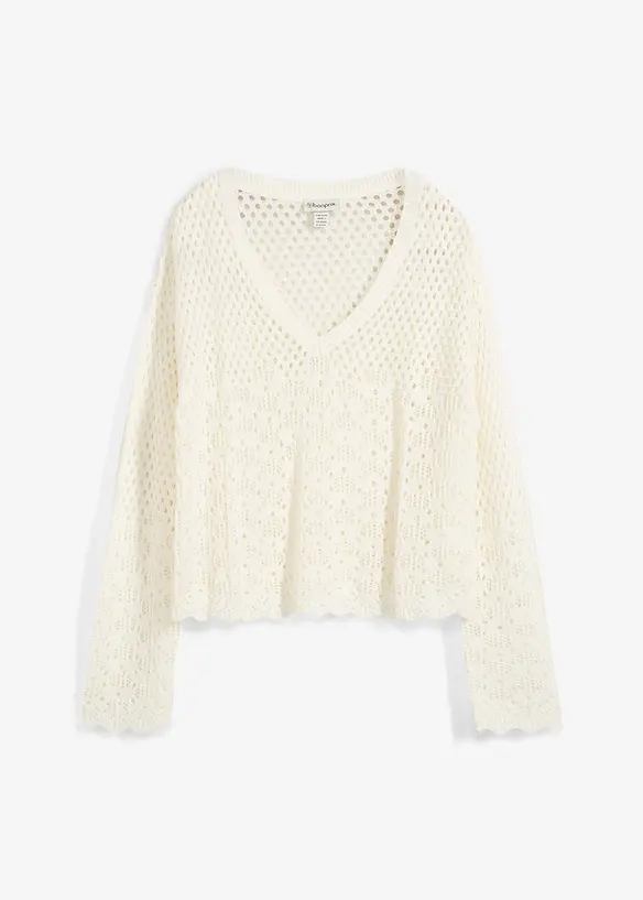Lett genser med hullm&oslash;nster, bonprix