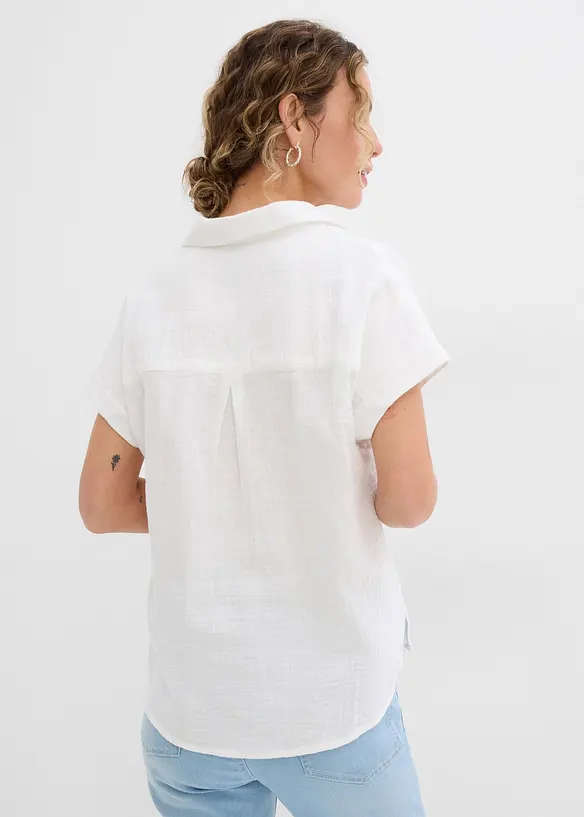 Kortermet musselinbluse, bonprix