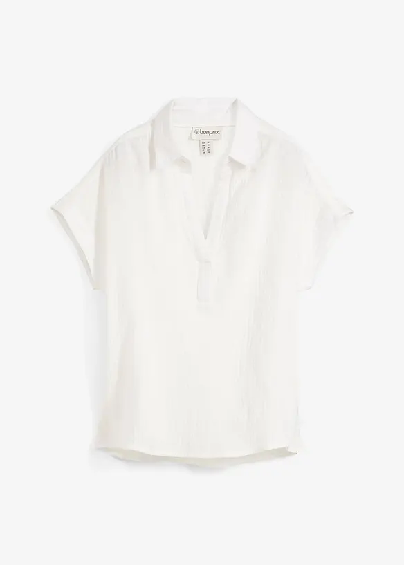 Kortermet musselinbluse, bonprix