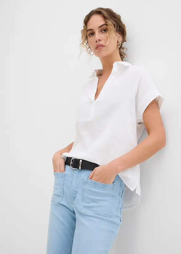 Kortermet musselinbluse, bonprix