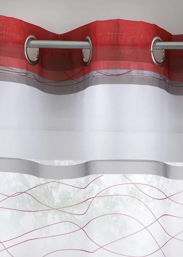 Transparent gardin med striper p&aring; tvers (1-pack), bonprix