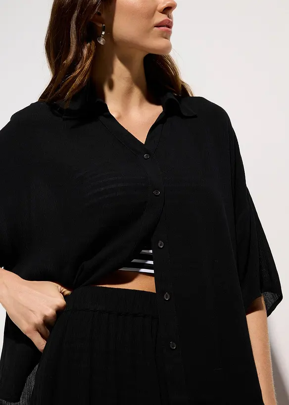 Kort strandbluse i lett viskose, bonprix