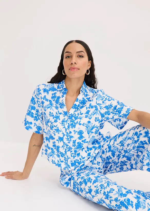 Kortermet bluse i myk viskosemiks, bonprix