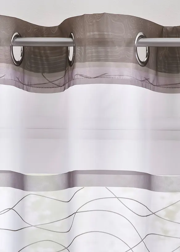 Gardin med stripe-print og resirkulert polyester (1-pack), bonprix