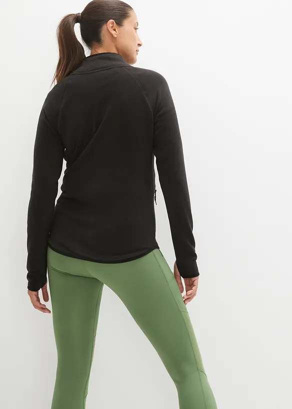 Fleecejakke med glidel&aring;slommer, bonprix