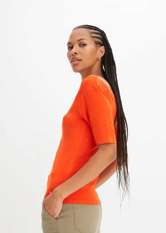 Off shoulder-topp i viskosemiks, bonprix