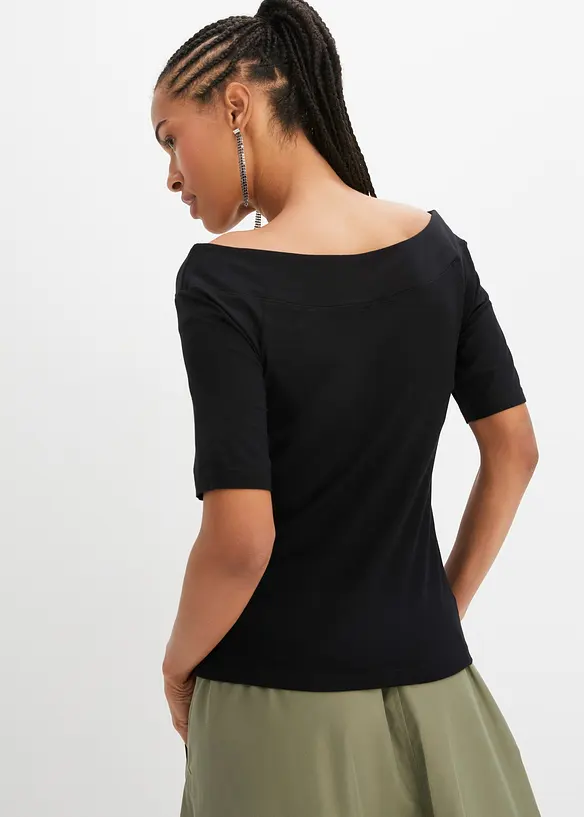 Off shoulder-topp i viskosemiks, bonprix
