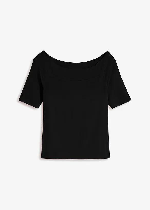 Off shoulder-topp i viskosemiks, bonprix