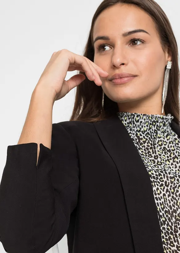 Lang blazer i viskosemiks, bonprix