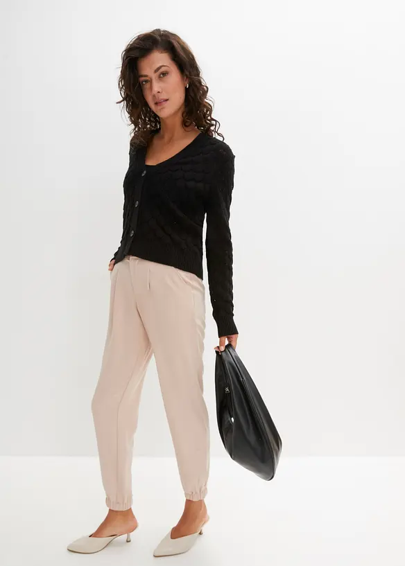 Cardigan med hullm&oslash;nster, bonprix